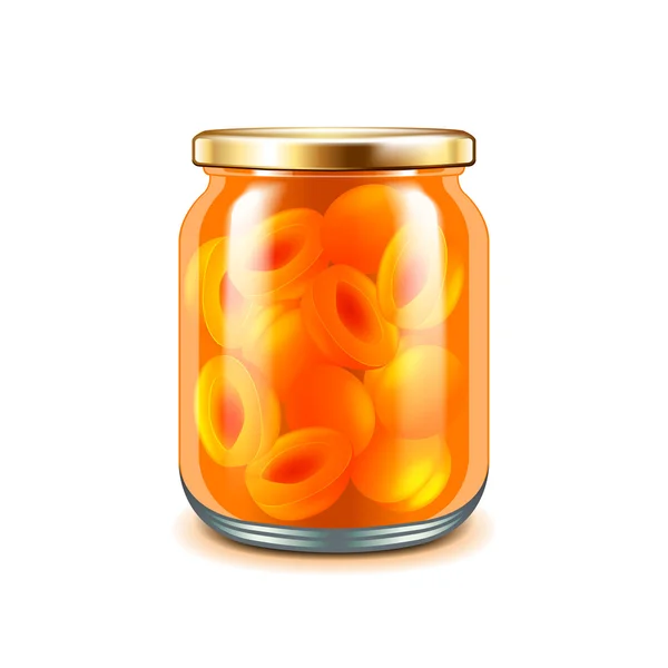 Sárgabarack jam a elszigetelt fehér vektor — Stock Vector