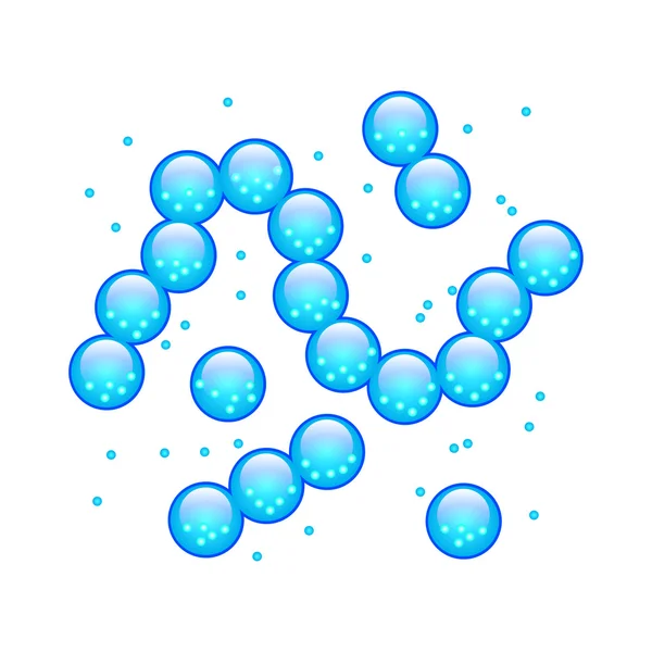 Bacterias de círculo azul aisladas en vector blanco — Vector de stock