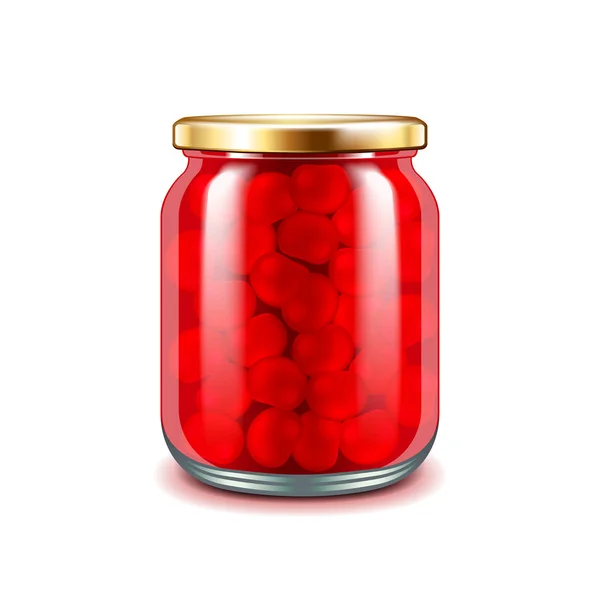 Confiture de cerises isolée sur vecteur blanc — Image vectorielle