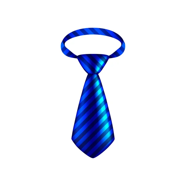 Cravate rayée bleue isolée sur vecteur blanc — Image vectorielle