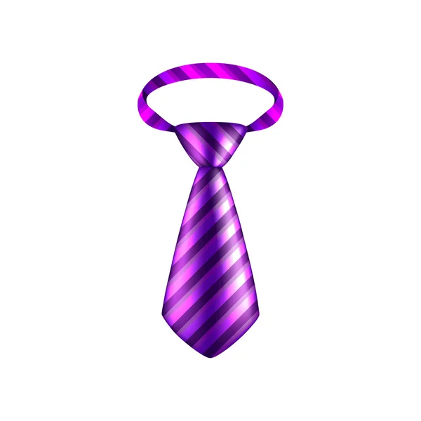 Beyaz vektör izole mor çizgili kravat — Stok Vektör