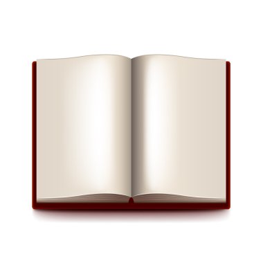 Açık kitap beyaz vektör izole