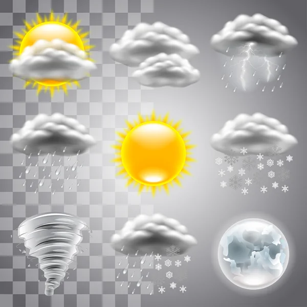 Weather icons vector set — Stock Vector