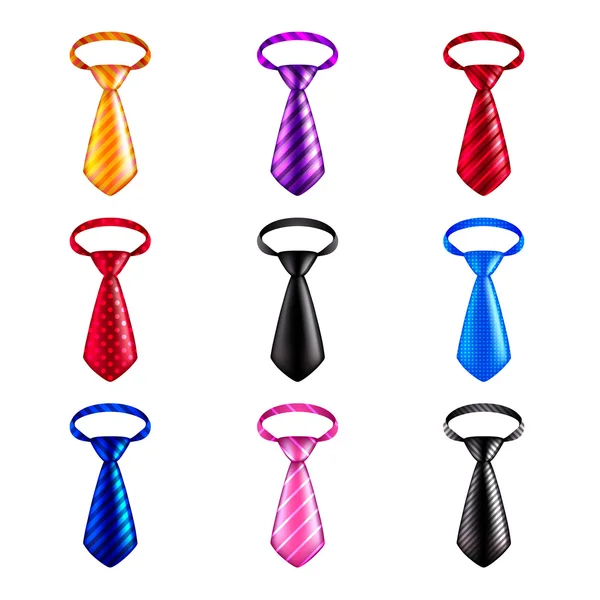 Tie icons vector set — Stock Vector