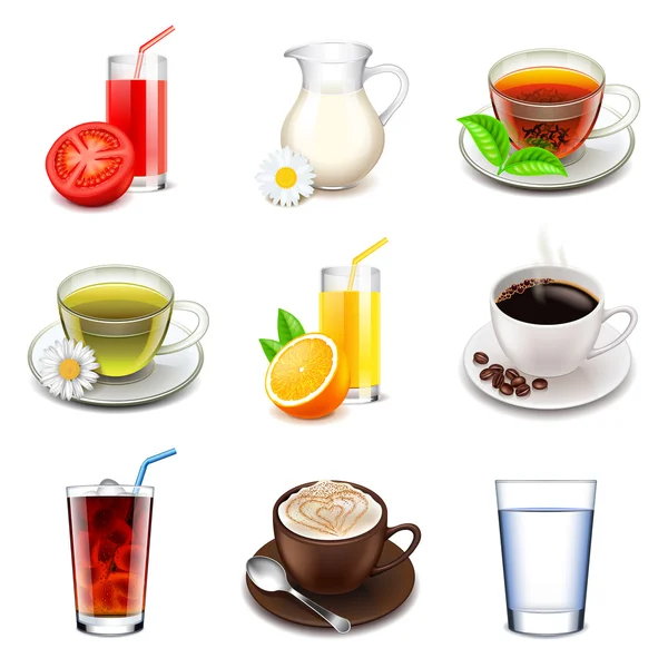 Ensemble vectoriel d'icônes non alcoolisées — Image vectorielle