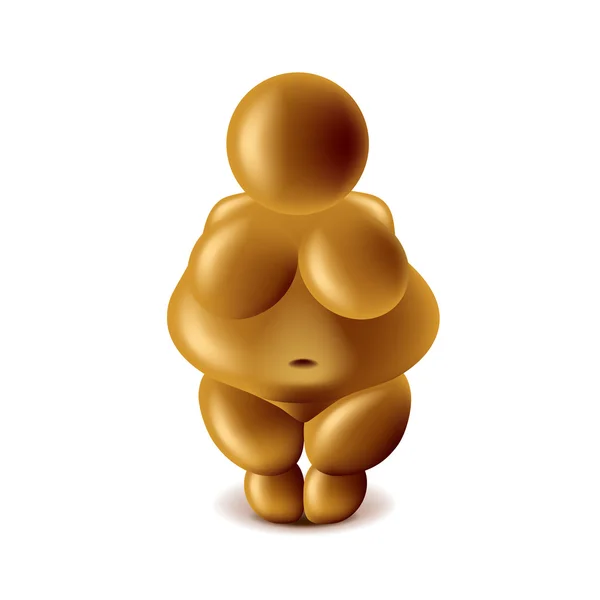 Venus of Willendorf isolated on white vector — Stock Vector