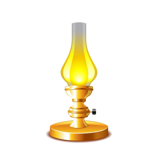 Oude kerosine lamp geïsoleerd op witte vector — Stockvector