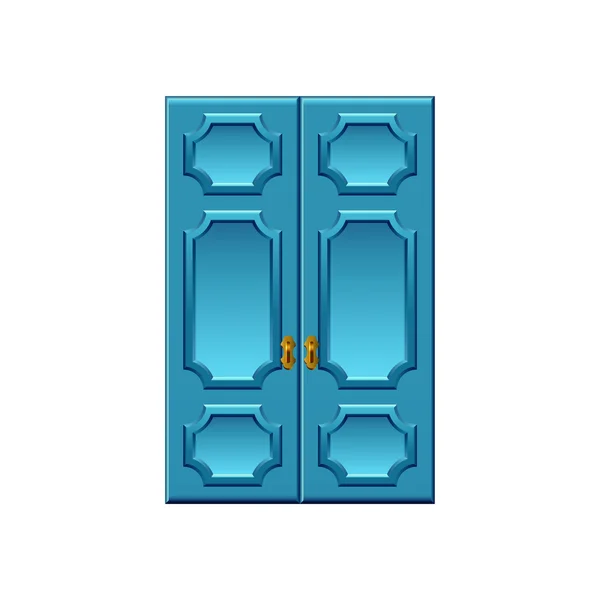 Vintage puertas azules aisladas en el vector blanco — Archivo Imágenes Vectoriales