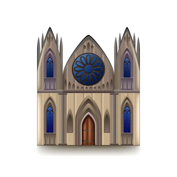 Gothic cathedral isolated on white vector — Stock Vector