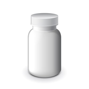 Tıbbi beyaz plastik şişe izole vektör