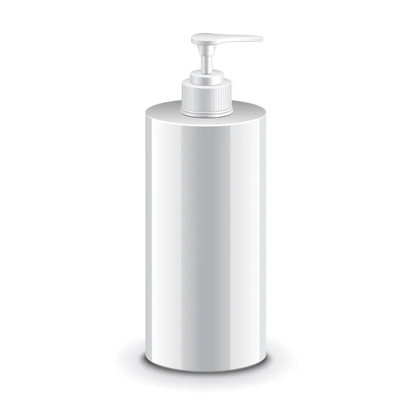 Cosmetische plastic fles met pomp dispenser — Stockvector