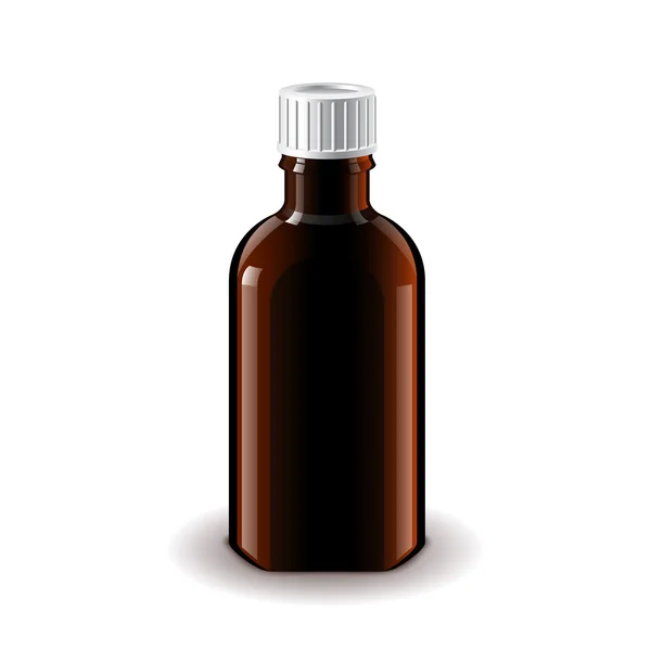 Medical dark glass bottle isolated vector — Stock Vector