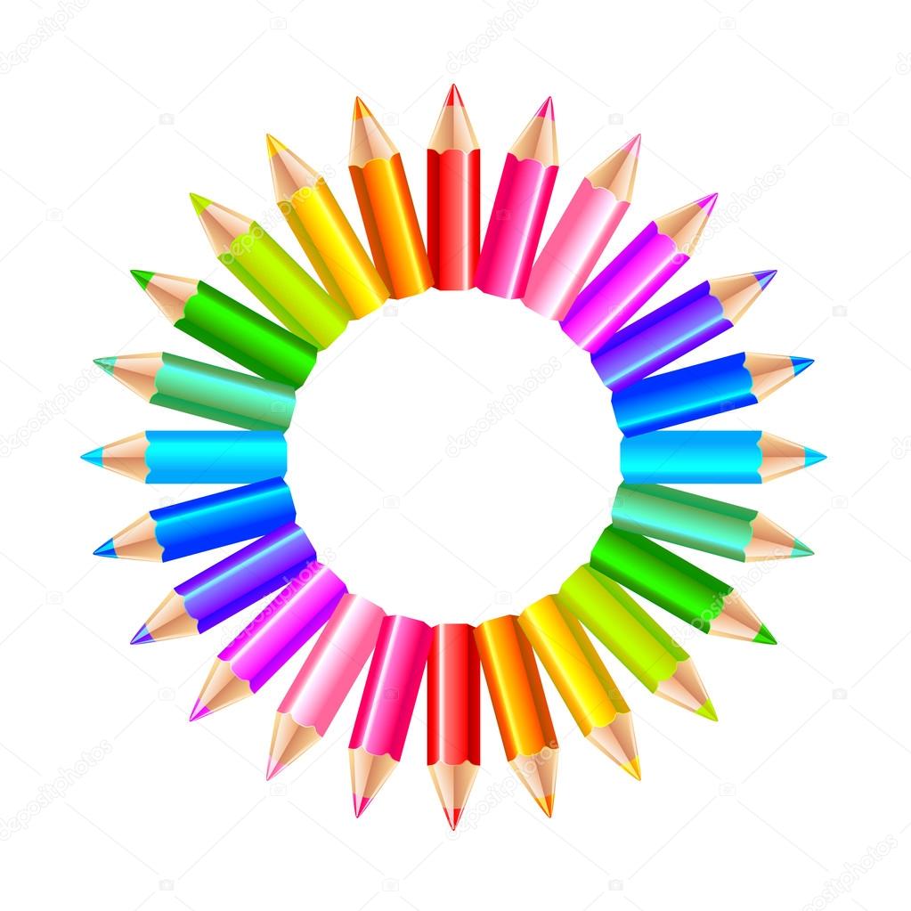 Colorful rainbow pencils in the circle isolated vector Stock Vector by  ©andegraund548 122638854