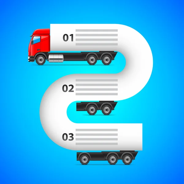Infográficos de logística com caminhão e lugares para texto — Vetor de Stock