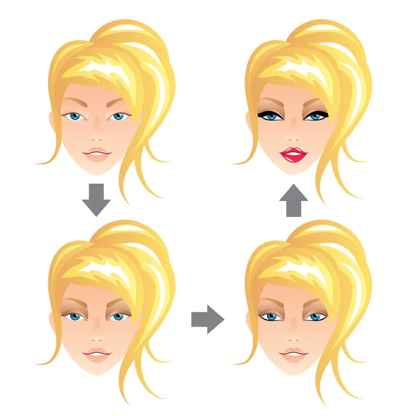 Mujer rubia componen vector — Vector de stock