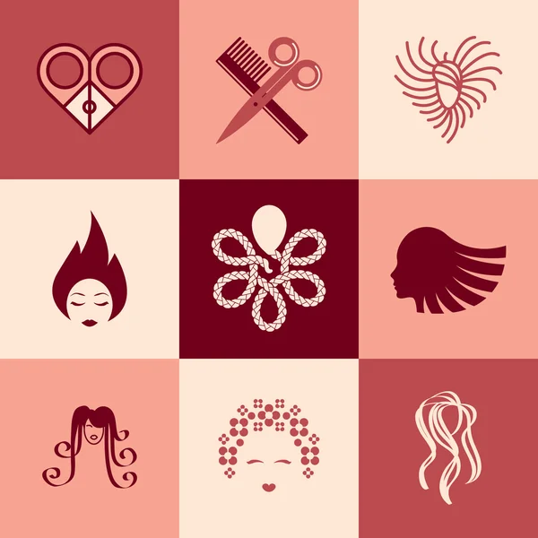 Barbershop icons vector set — Stock Vector