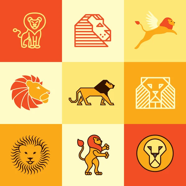 Set di icone leone vettoriale — Vettoriale Stock