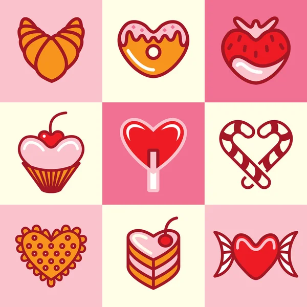 Sweets icons vector set — Stock Vector