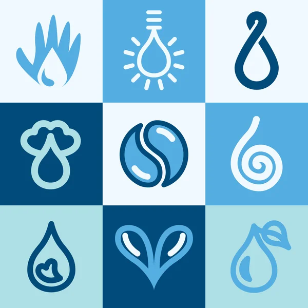 Iconos de agua vector conjunto — Vector de stock