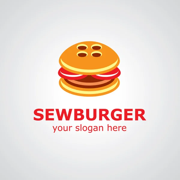 Дизайн векторного логотипу швейної гамбургерів — стоковий вектор