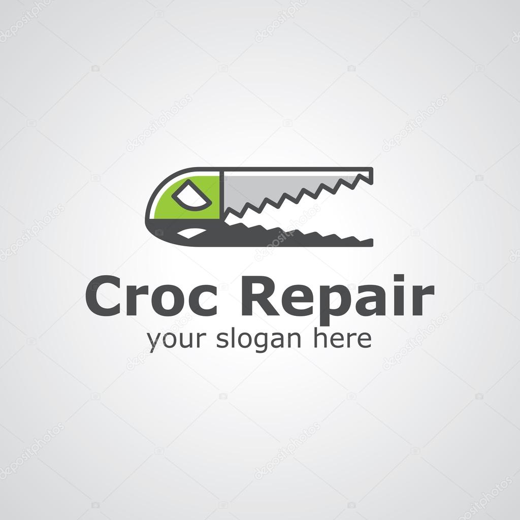 Croco repair vector logo design
