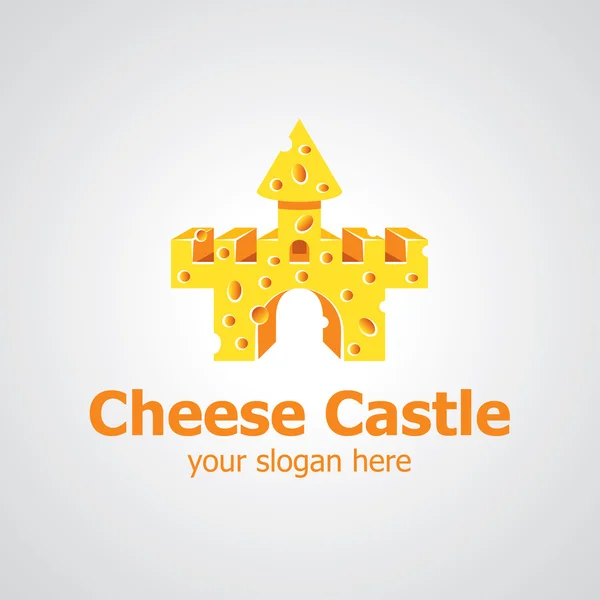 チーズ城ベクトルのロゴの設計 — ストックベクタ