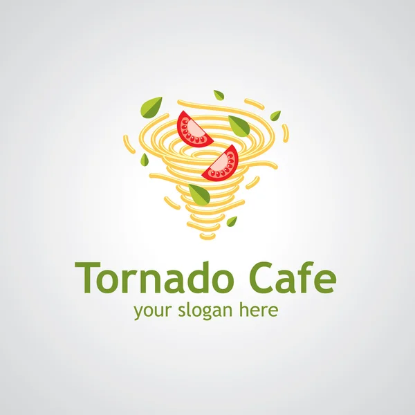 Tornado caffè vettoriale logo design — Vettoriale Stock