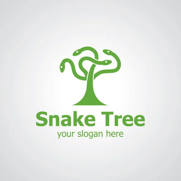 Snake tree vector logo design — Stock Vector