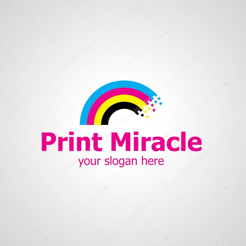 Print Miracle vector logo design
