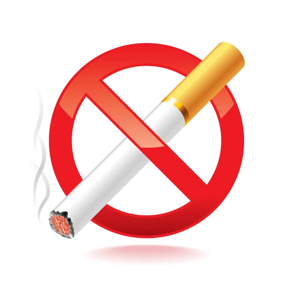 Nenhum símbolo de fumar isolado no vetor branco — Vetor de Stock