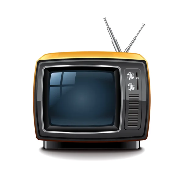 Retro tv elszigetelt fehér vektor — Stock Vector