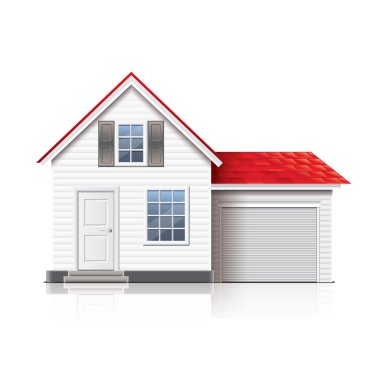 İzole üzerinde beyaz vektör evi