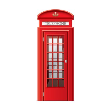 Londra telefon kulübesi üzerinde beyaz vektör izole