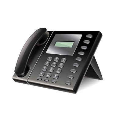 Ofis telefon izole üzerinde beyaz vektör