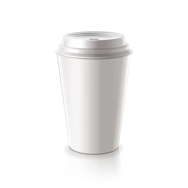 Taza de café de papel aislado en vector blanco — Vector de stock