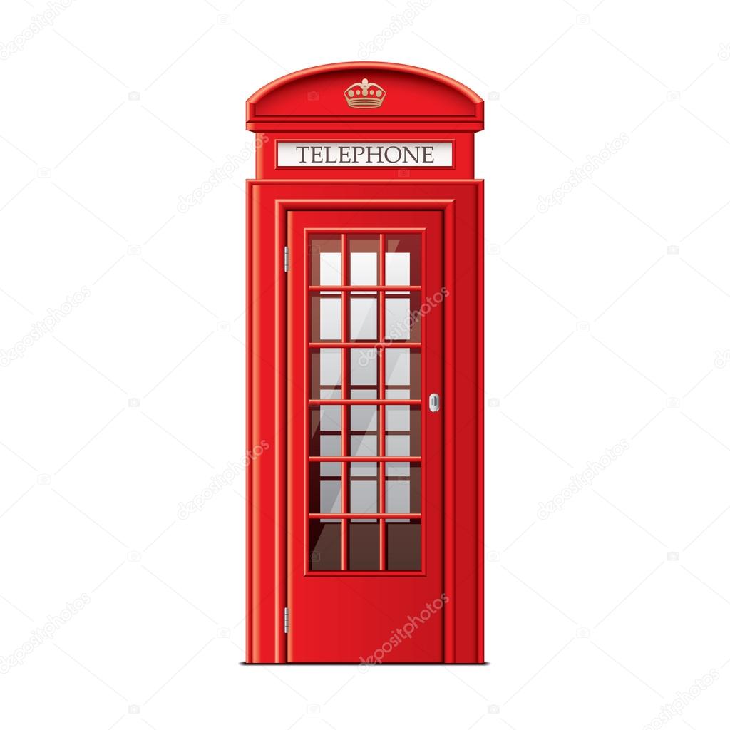 London phone booth isolated on white vector