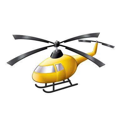 Helikopter izole üzerinde beyaz vektör