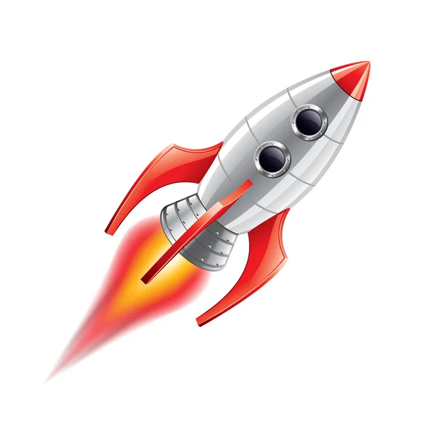 Rocket isolated on white vector — Stock Vector