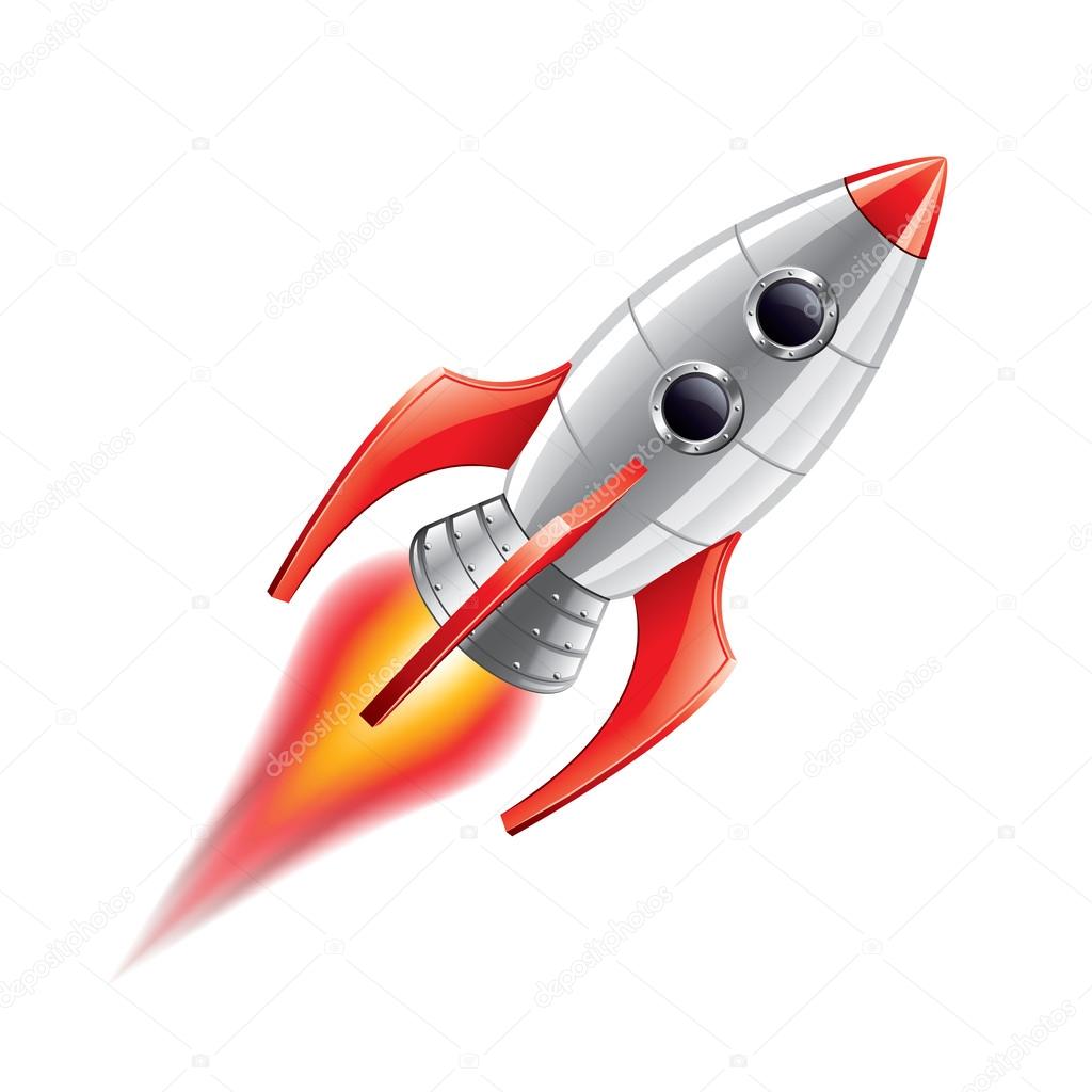 Rocket isolated on white vector