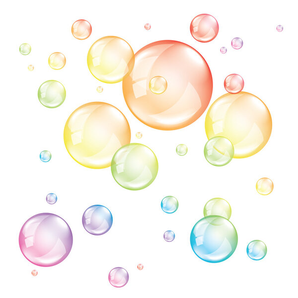 Colored bubbles isolated on white vector
