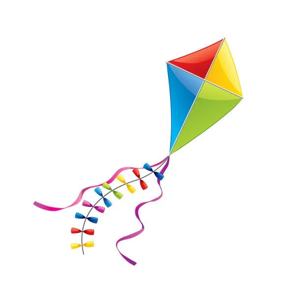 Vliegende kite geïsoleerd op witte vector — Stockvector