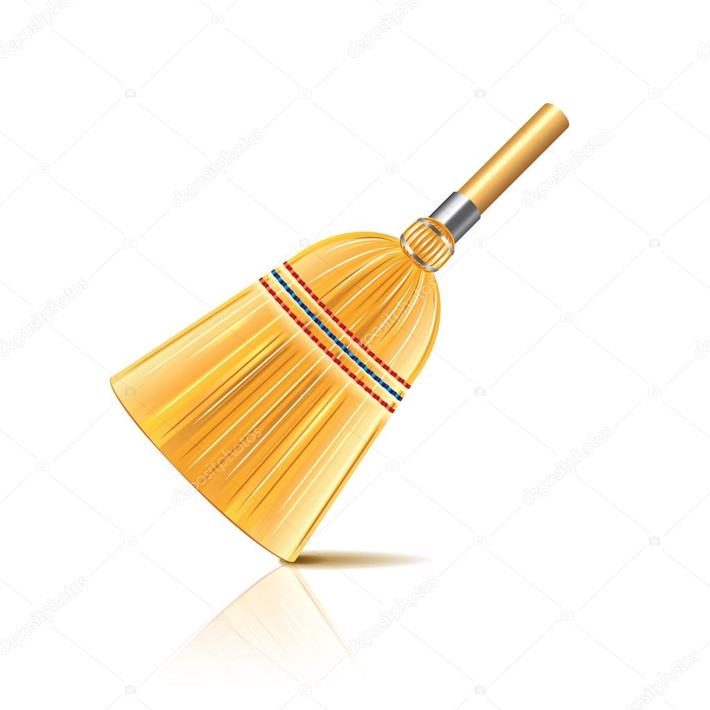 Broom isolated on white vector