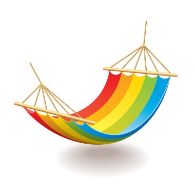 Colorful hammock isolated on white vector clipart