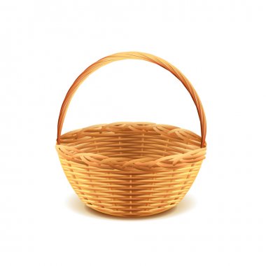 Wicker basket isolated on white vector