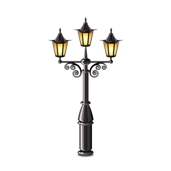 Farol de calle aislado en vector blanco — Vector de stock