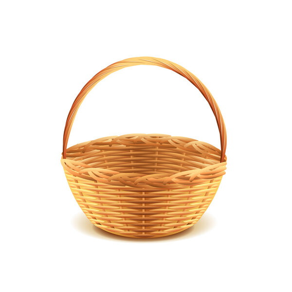 Wicker basket isolated on white vector