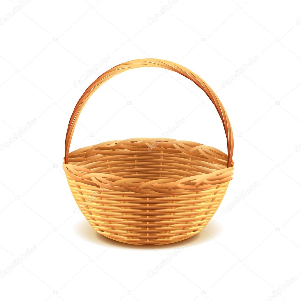 Wicker basket isolated on white vector