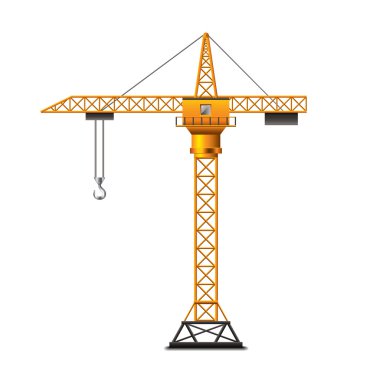 Construction crane isolated on white vector clipart