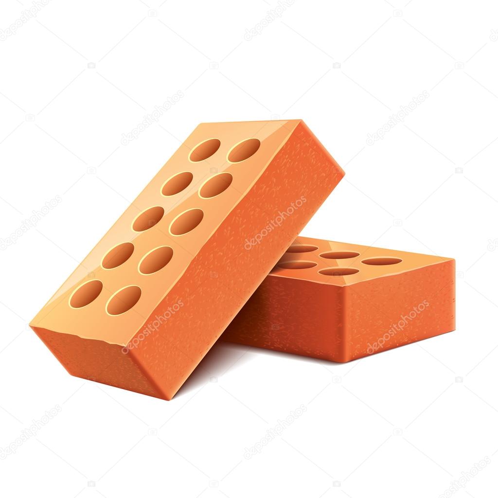 Bricks isolated on white vector