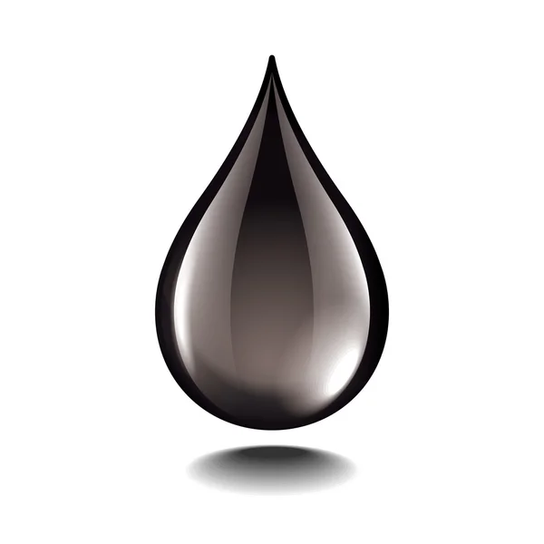 Black oil droplet isolated on white vector — Stock Vector